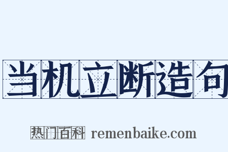 当机立断造句是什么意思的图片